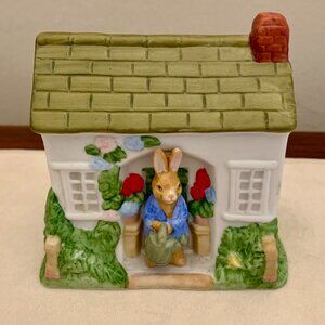 Vintage 90s Beatrix Potter Peter Rabbit Miniature Ceramic Garden House by Schmid